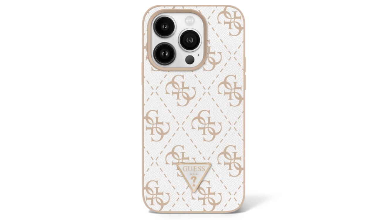 Guess PU Leather Case for iPhone 16 Pro - White | Joyce Mayne Guess PU Leather Case for iPhone 16 Pro - White | Joyce Mayne