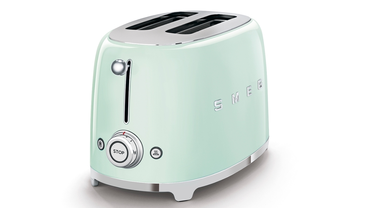 Smeg 50's Retro Style 2 Slice Toaster Pastel Green Joyce Mayne