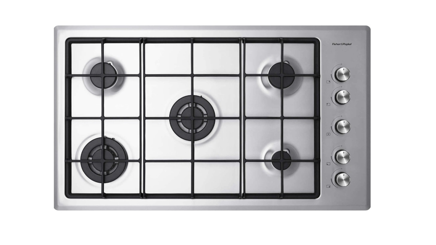 Fisher & Paykel 90cm 5 Burner Gas on Steel Cooktop Joyce Mayne