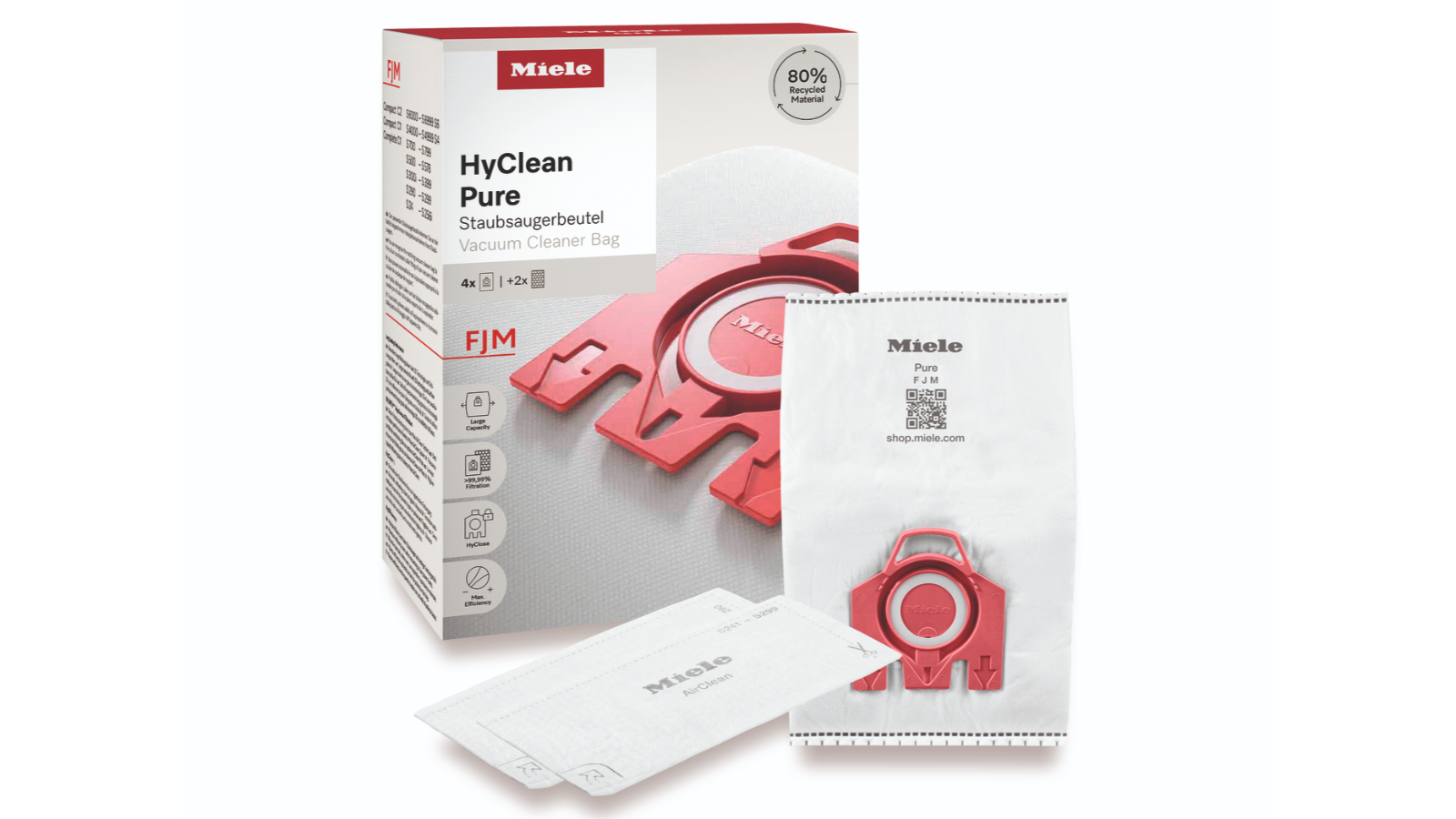 Miele FJM HyClean Pure Vacuum Cleaner Bag Red Joyce Mayne