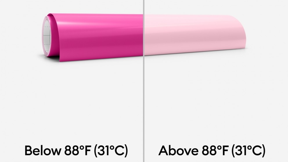 Cricut HeatActivated Colour Changing Permanent Vinyl Magenta to