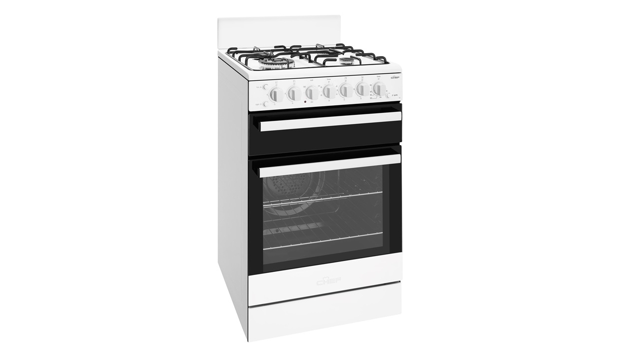 Chef 540mm Freestanding Lpg Cooker With Fan Forced Oven 