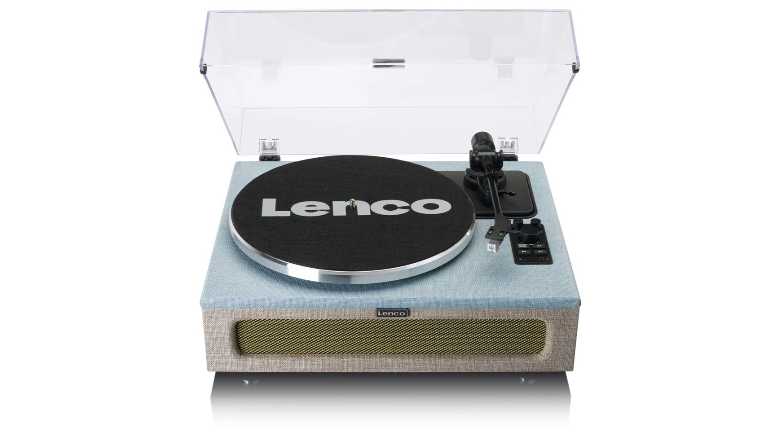 Lenco 4 Built-In Bluetooth Speaker Wooden Turntable - Blue/Biege