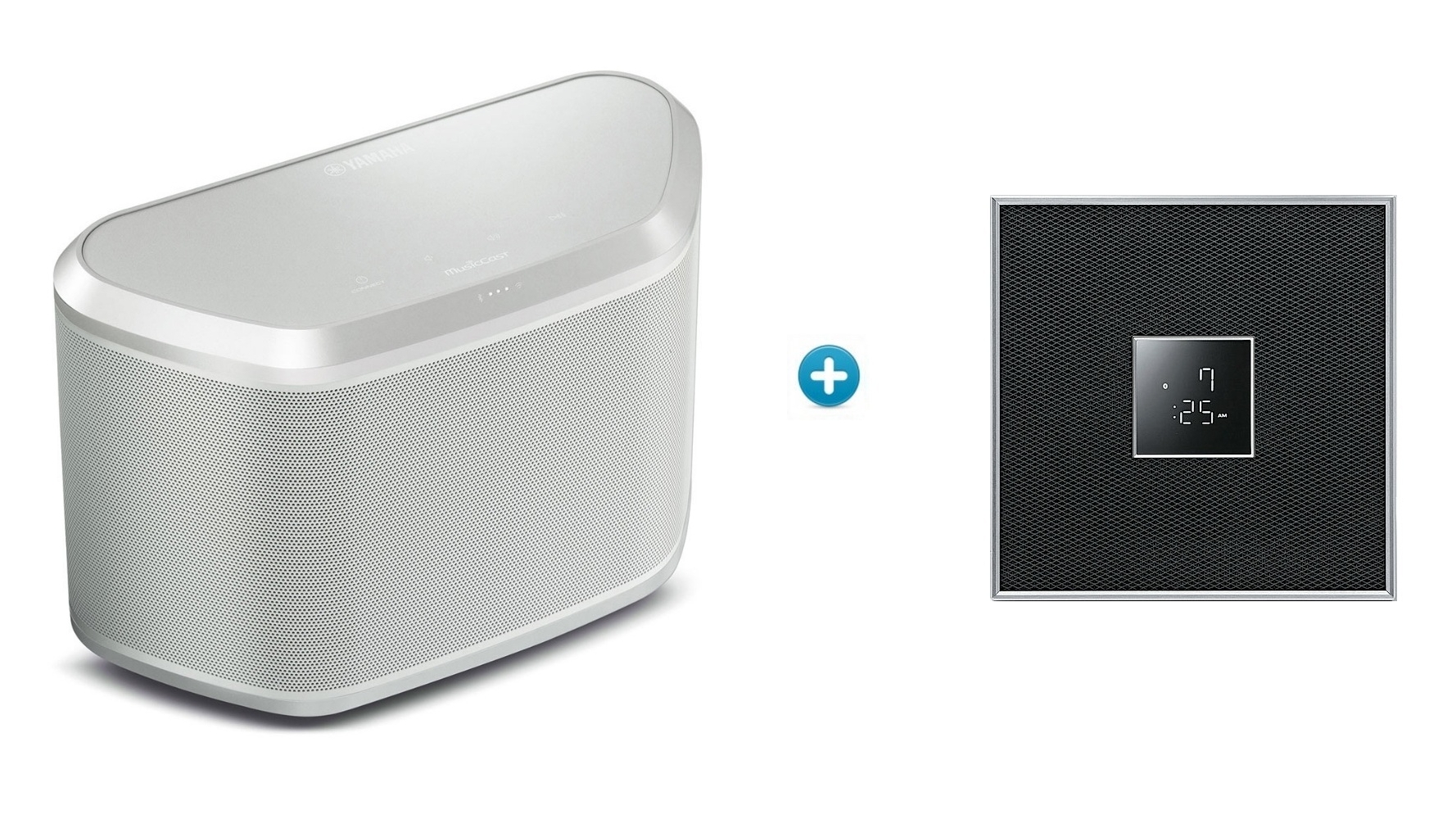 Yamaha MusicCast Wireless Multiroom Speaker + Clock Speaker Bundle - White/Black
