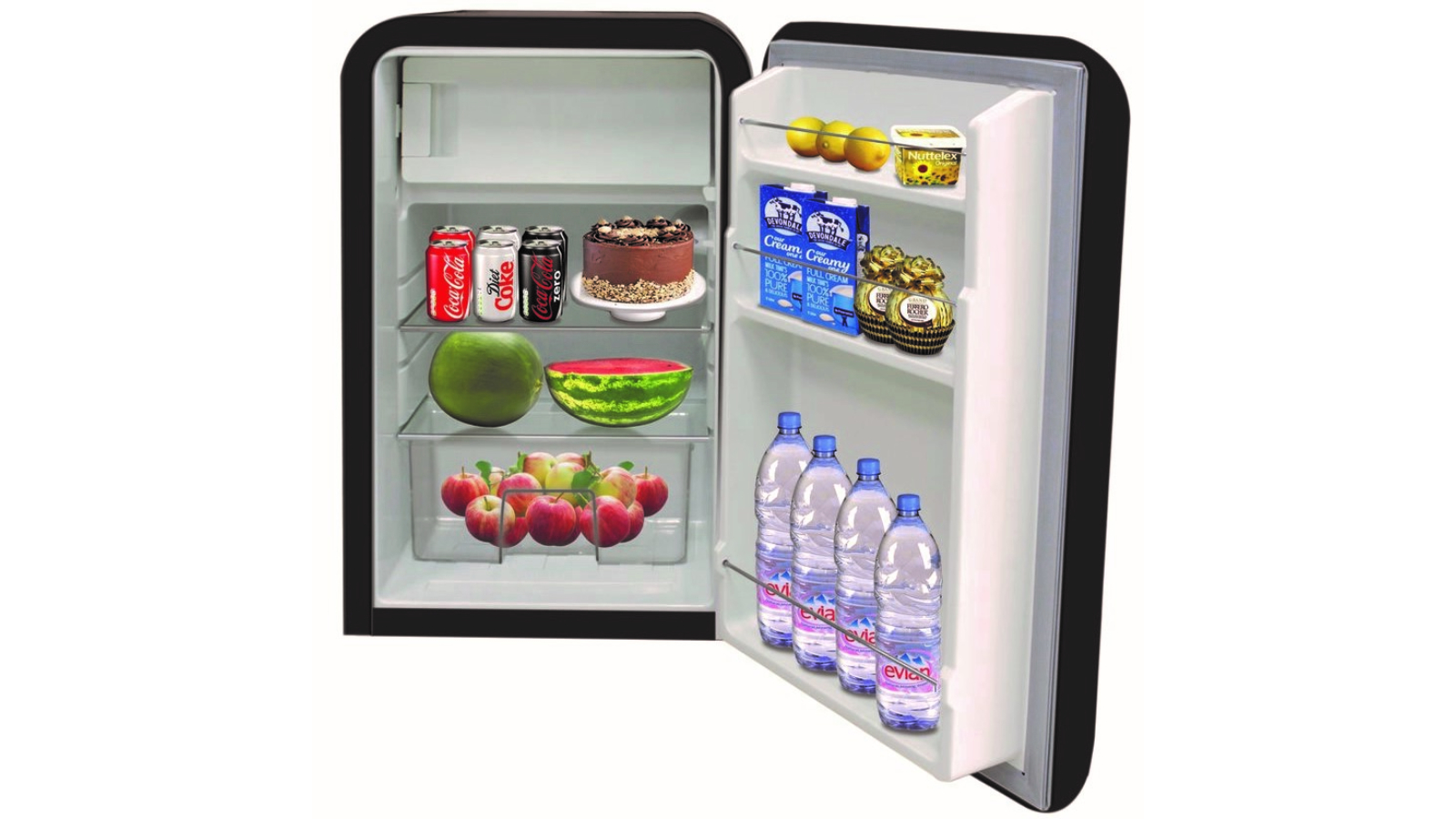 Airflo 130L Retro Bar Fridge Black Joyce Mayne