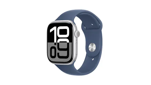 Apple Watch Series 10 GPS 46mm Silver Aluminium Case with Denim Sport Band - M/L | Joyce Mayne
