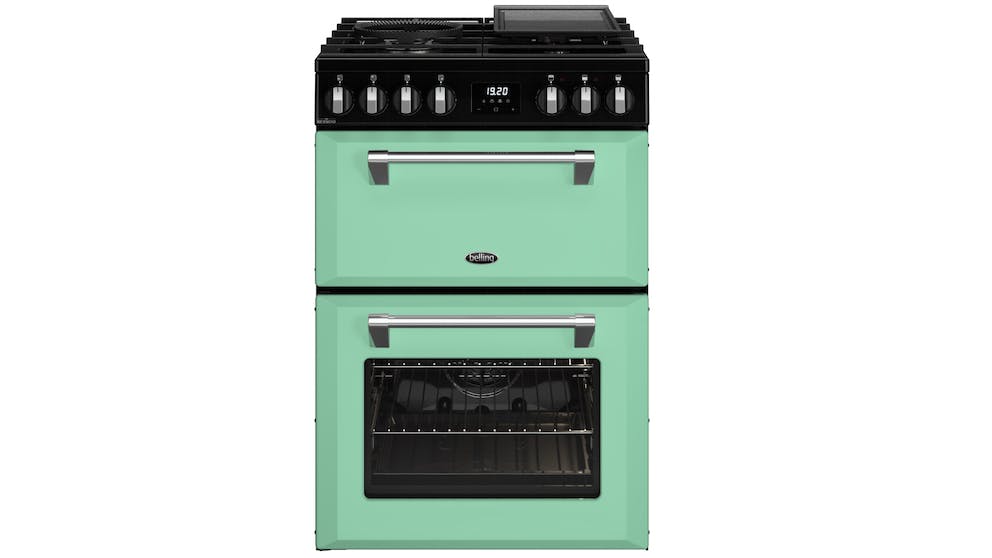 Belling 600mm Colour Boutique Mini Richmond Dual Fuel Range Cooker with Two Oven Cavities - Mojito Mint