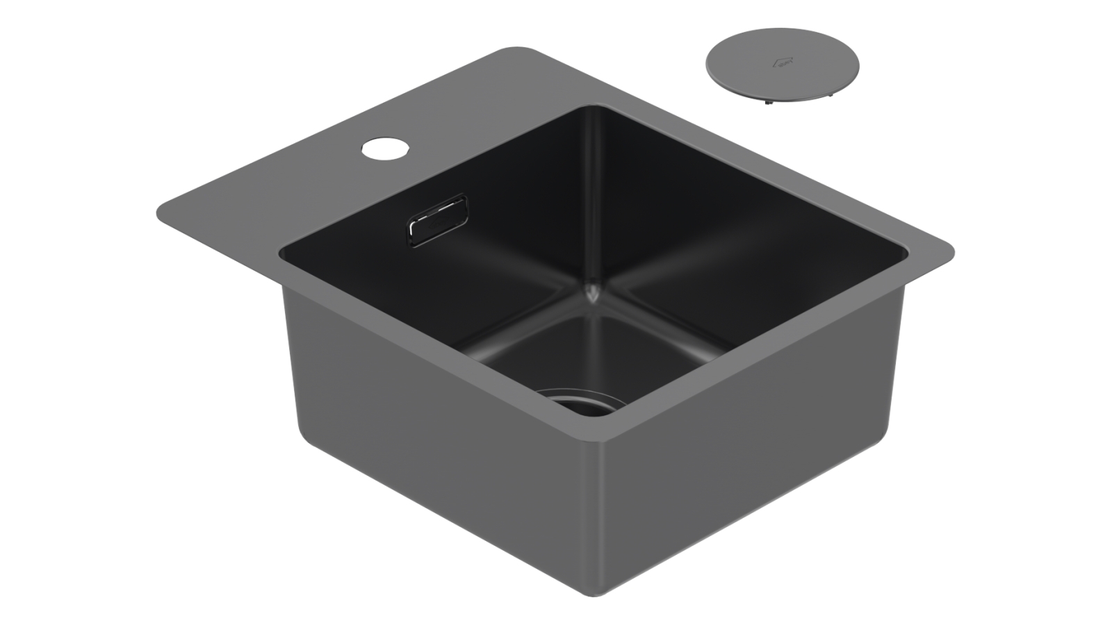 Abey BS2 Bar Sink with Tap Ledge Black Pearl Joyce Mayne