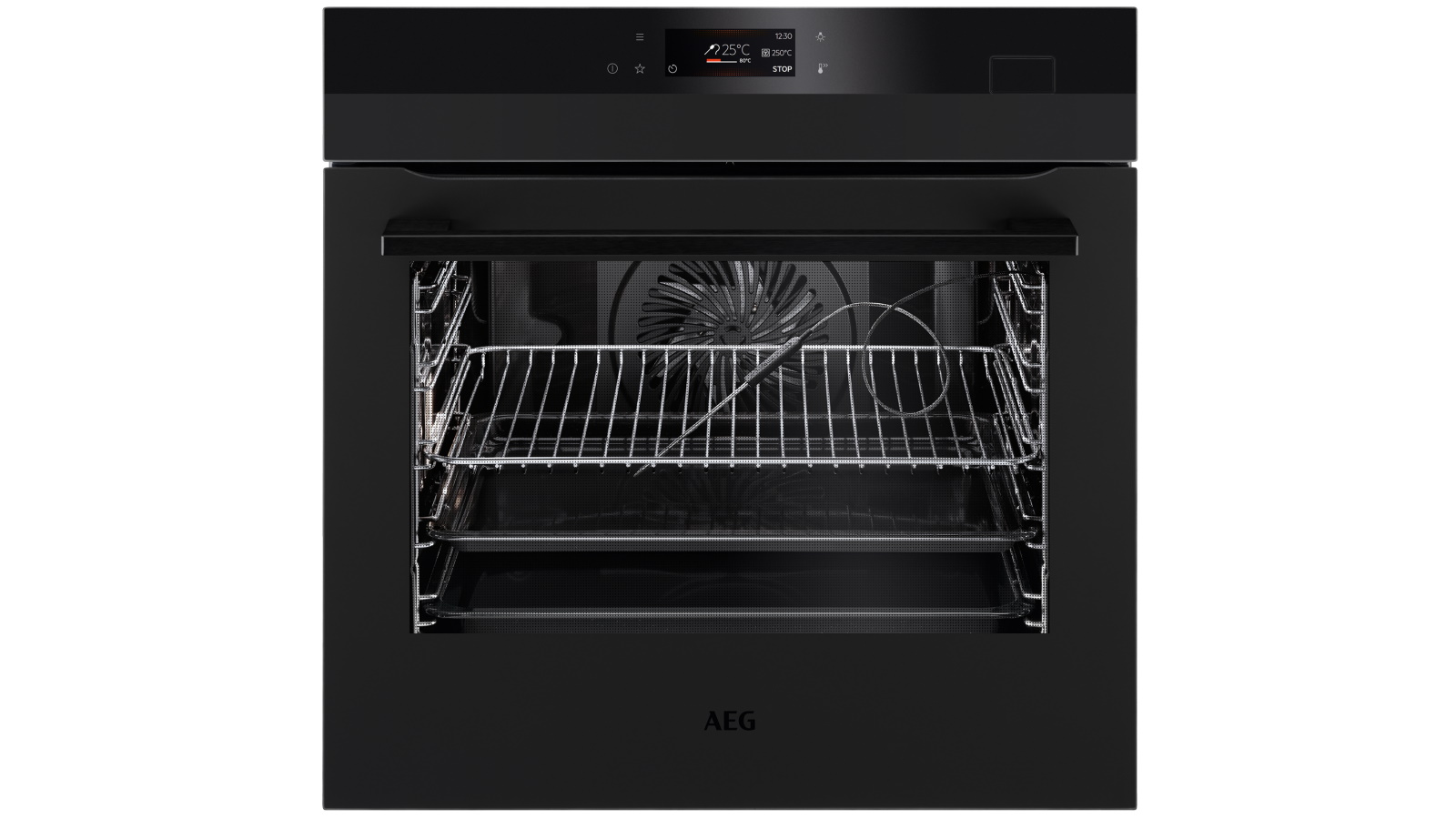 AEG 600mm SteamCrisp Pyroluxe Multi-Function 19 Oven - Matte Black