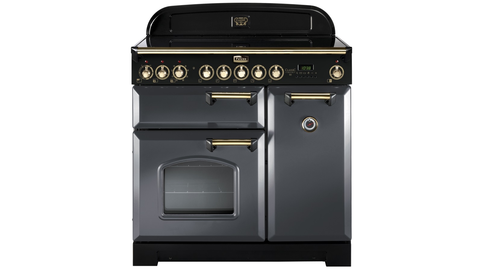 Falcon Classic Deluxe 900mm Brass Fitting Induction Range Freestanding Cooker Slate Joyce Mayne
