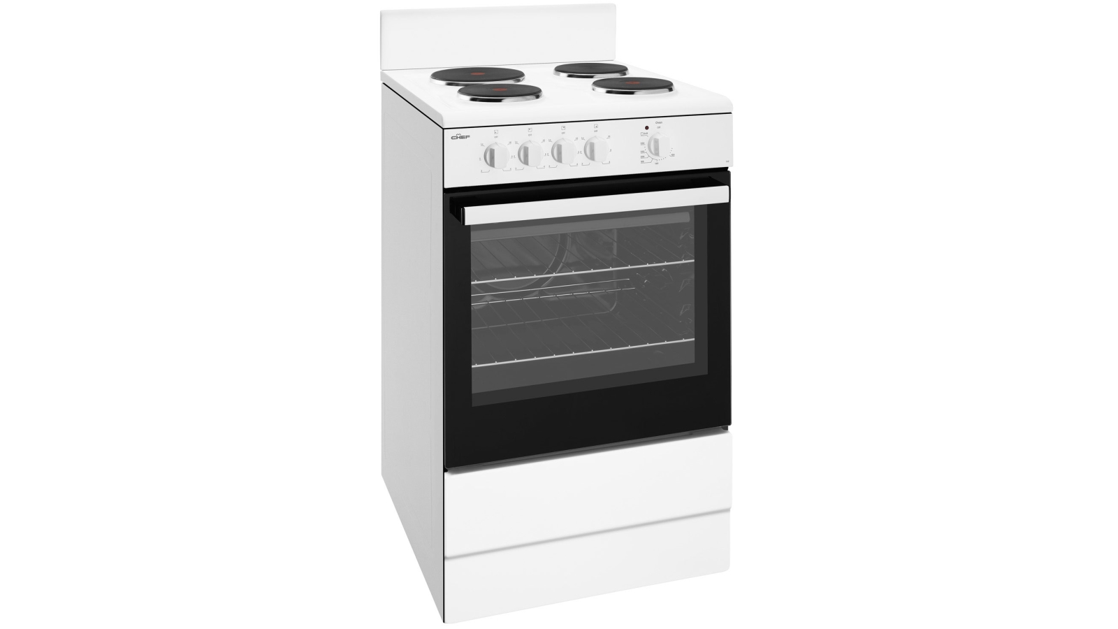 Chef 54cm Freestanding Electric Cooker with Conventional Oven - White ...