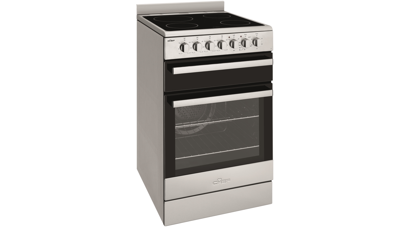 Chef 540mm Stainless Steel Freestanding Cooker with Ceramic Cooktop