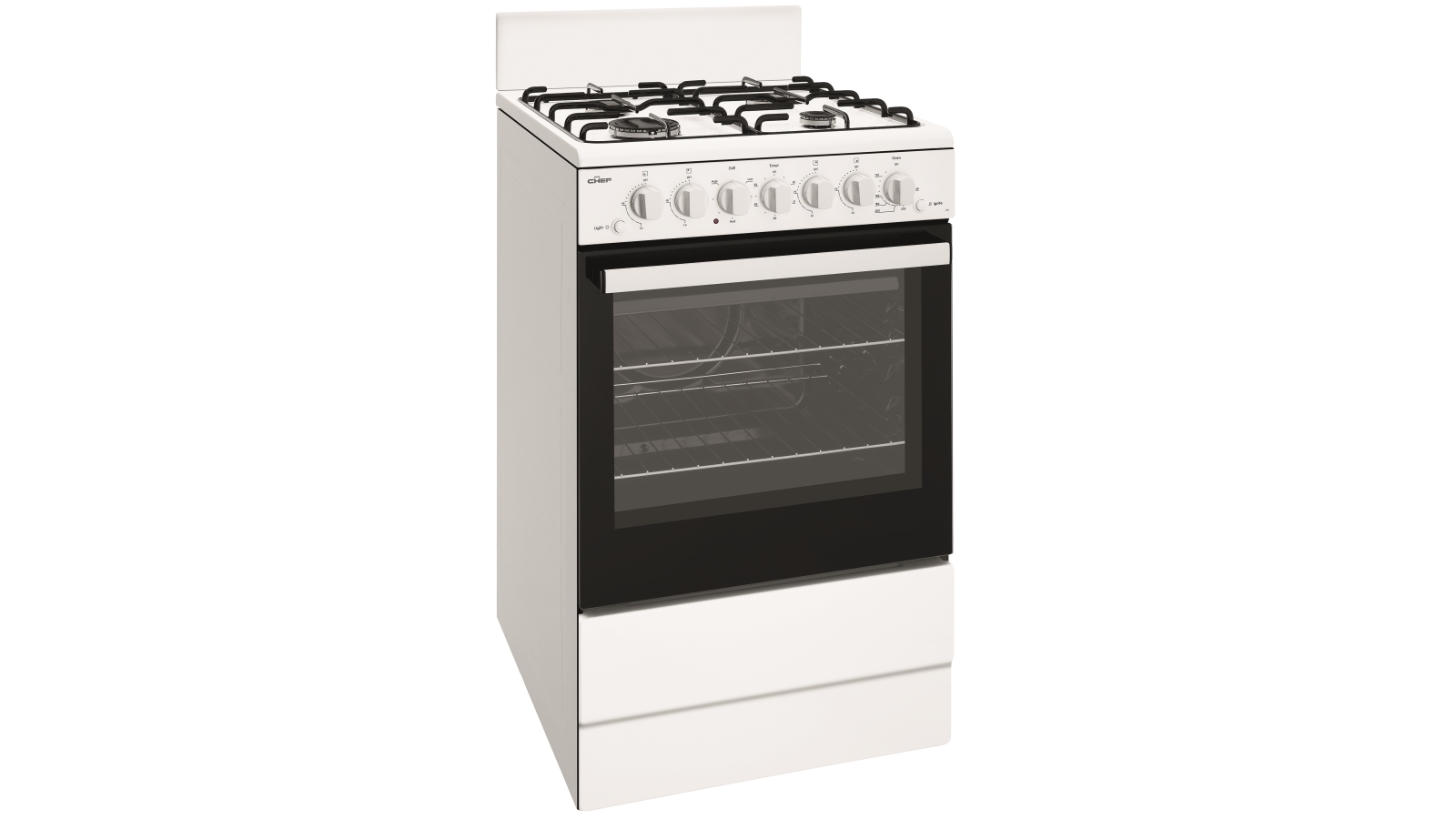 Chef 540mm White Natural Gas Freestanding Cooker with Conventional Oven