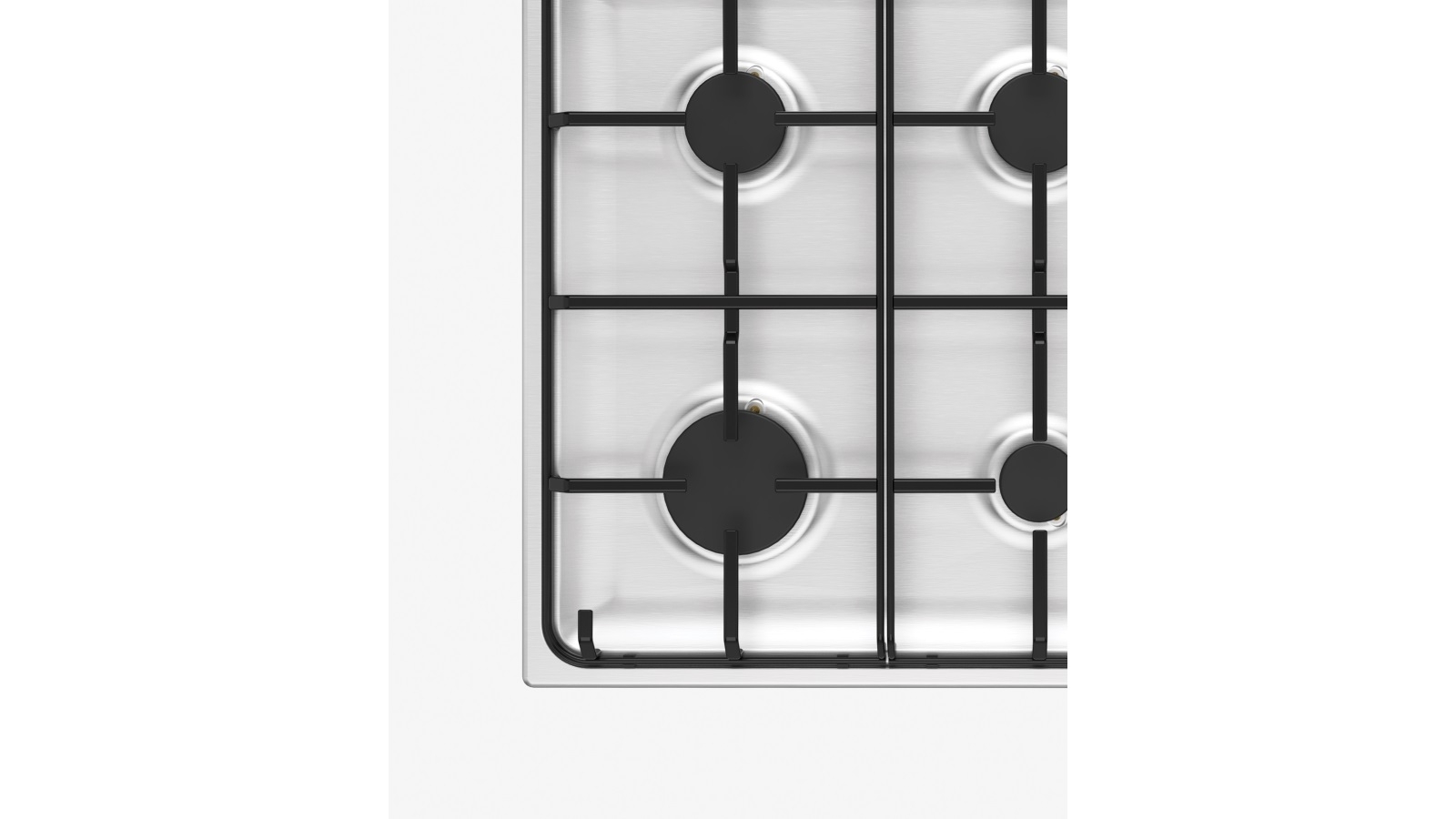 Chef 600mm 4 Burner Gas Cooktop with Battery Ignition Stainless Steel