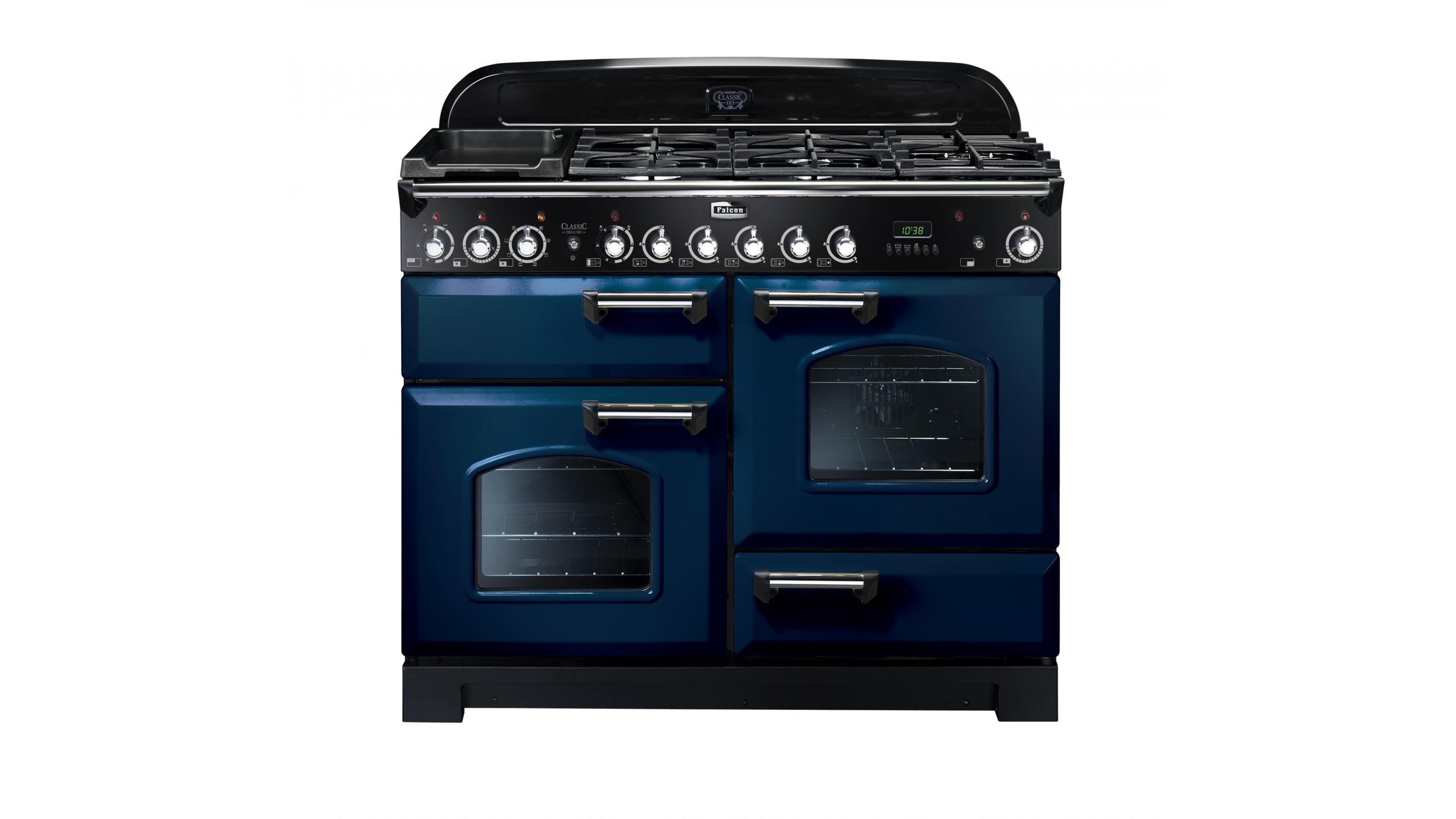 Falcon Classic Deluxe 110cm Dual Fuel Freestanding Cooker - Royal Blue ...