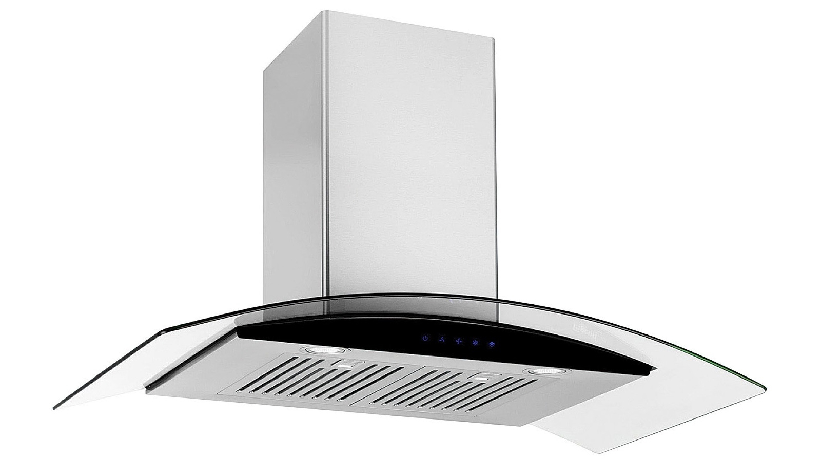 Glem 90cm Curved Glass Canopy Rangehood - Stainless Steel | Joyce Mayne