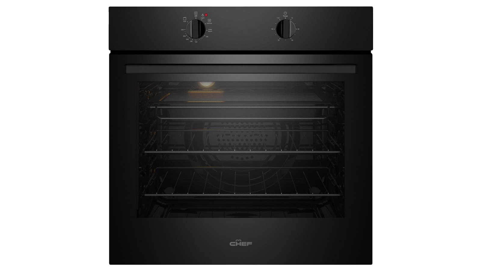 Chef 600mm Multifunction 3 Fan Forced Oven with 10A Plug & Play Black