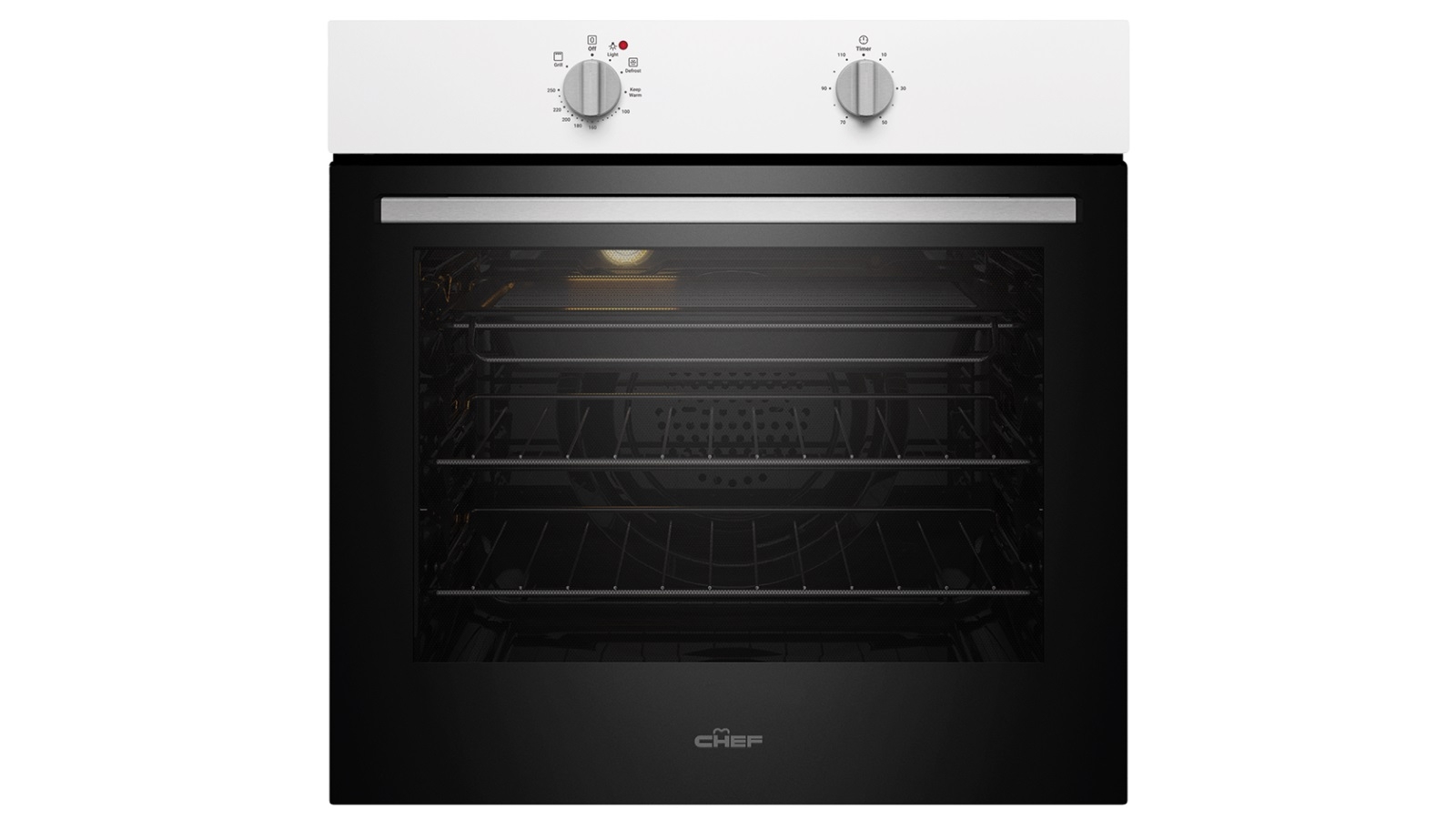 Chef 600mm Multifunction 3 Fan Forced Oven with 10A Plug & Play White Joyce Mayne