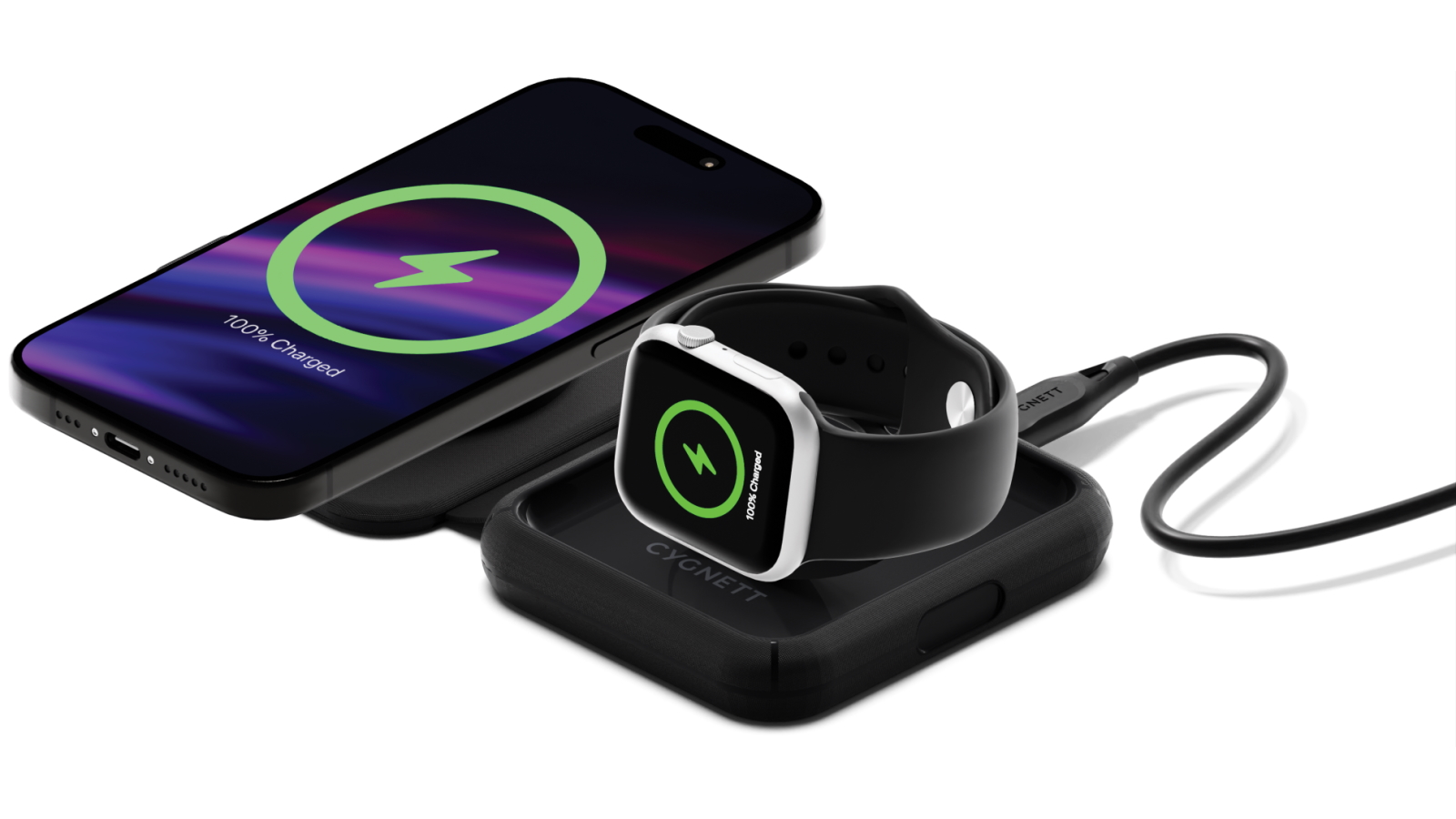 Cygnett Voyager MagTravel 2-in-1 Wireless Charger Black Joyce