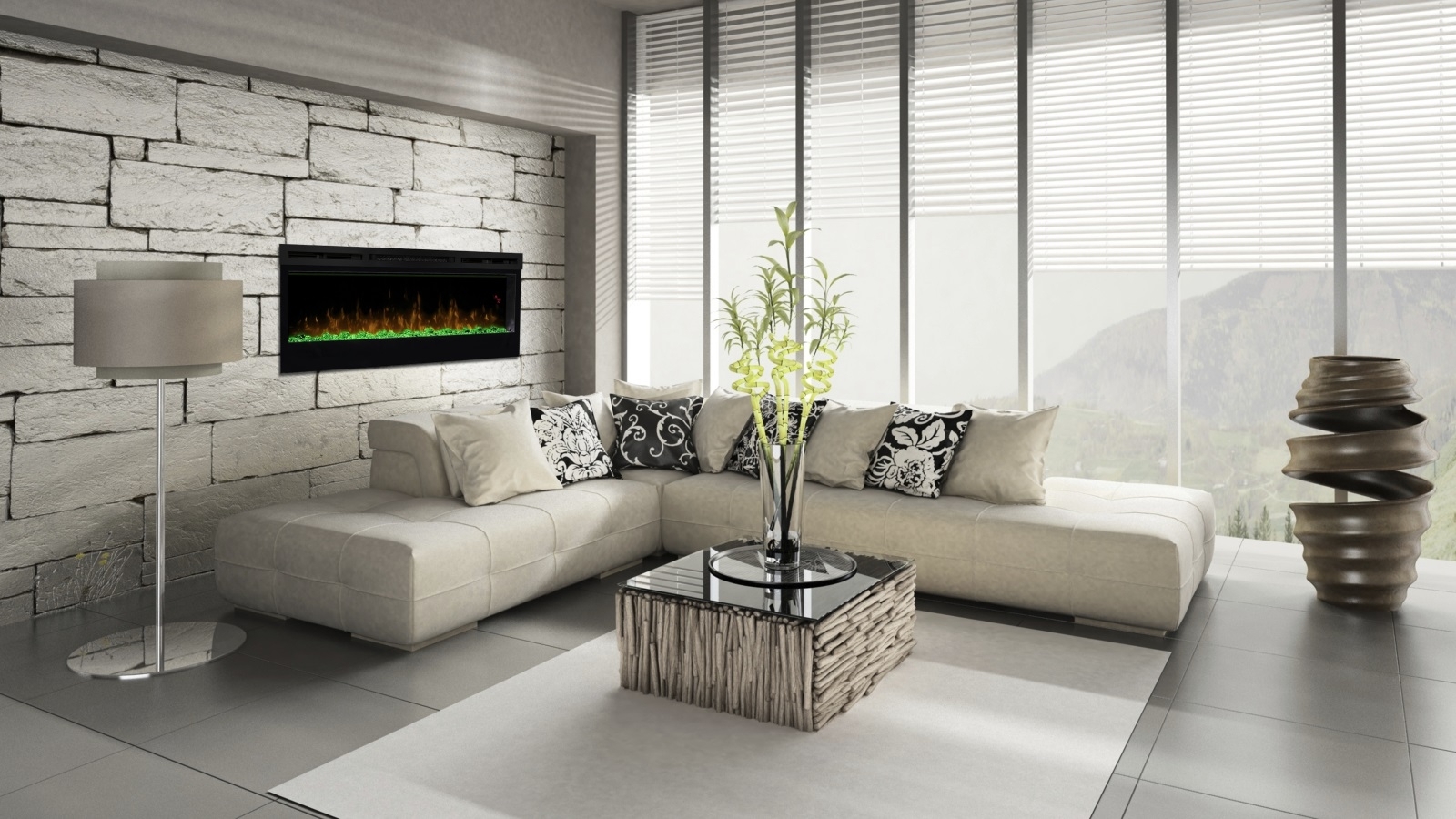 Dimplex 50inch Wall Mounted PRISM Electric Fire Joyce Mayne