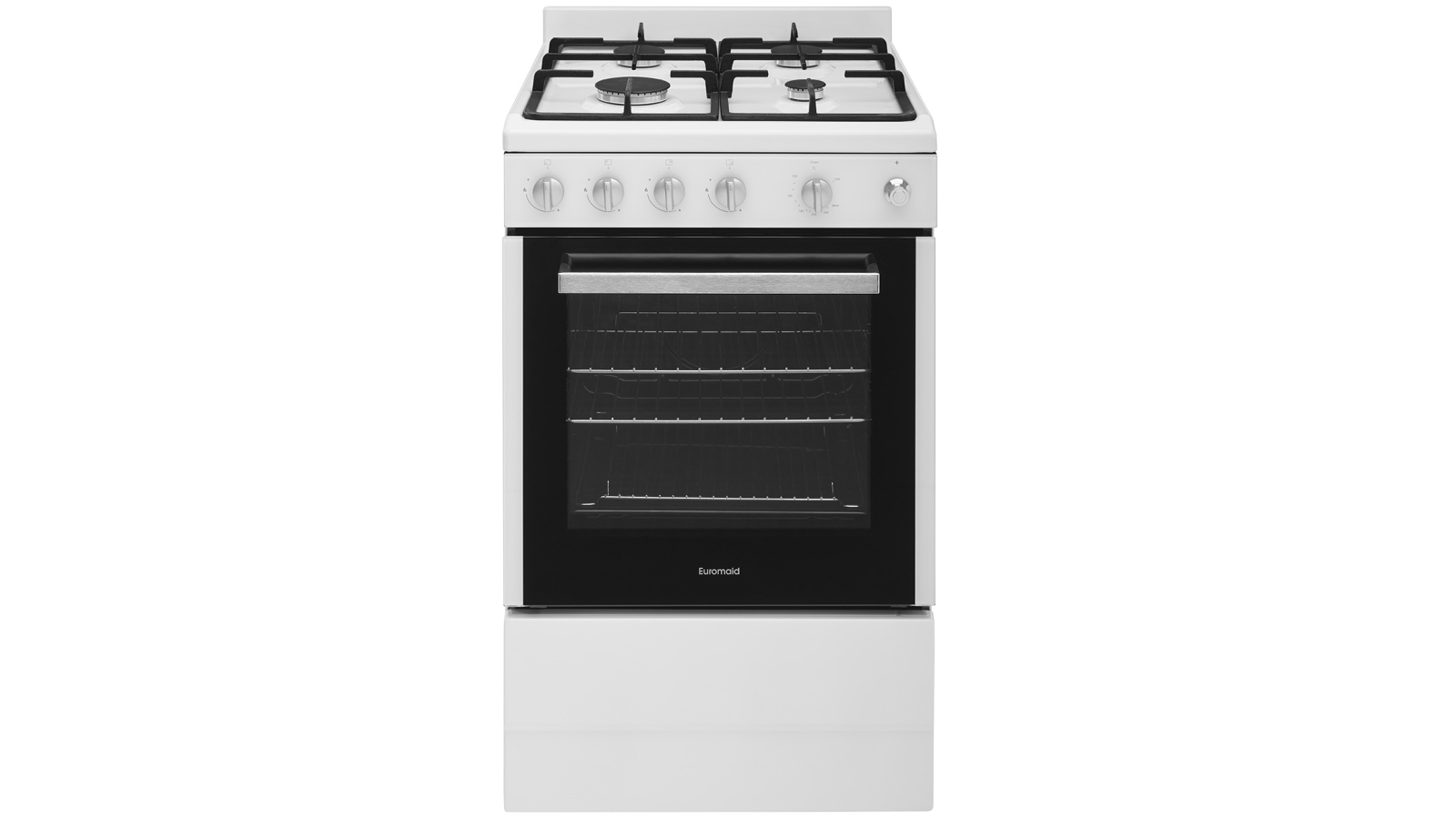 Euromaid 540mm Front Control Gas Freestanding Cooker White Joyce Mayne