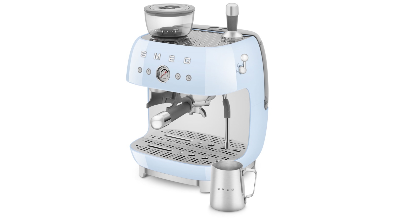 Smeg ‘50’s Style’ Coffee Machine with Built in Grinder Pastel Blue