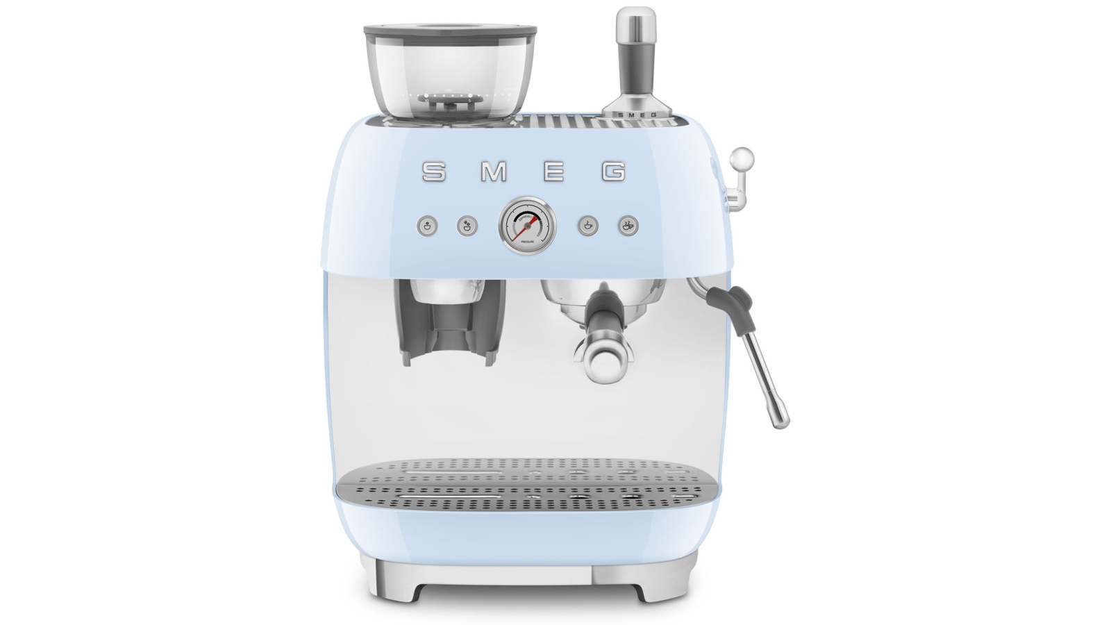 Smeg ‘50’s Style’ Coffee Machine with Built in Grinder Pastel Blue