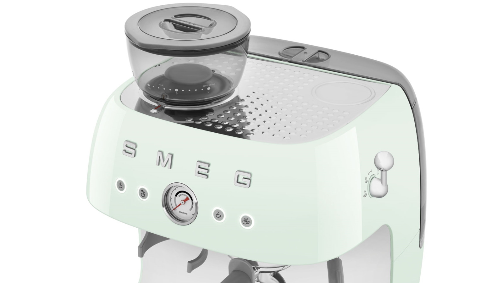 Smeg ‘50’s Style’ Coffee Machine with Built in Grinder Pastel Green