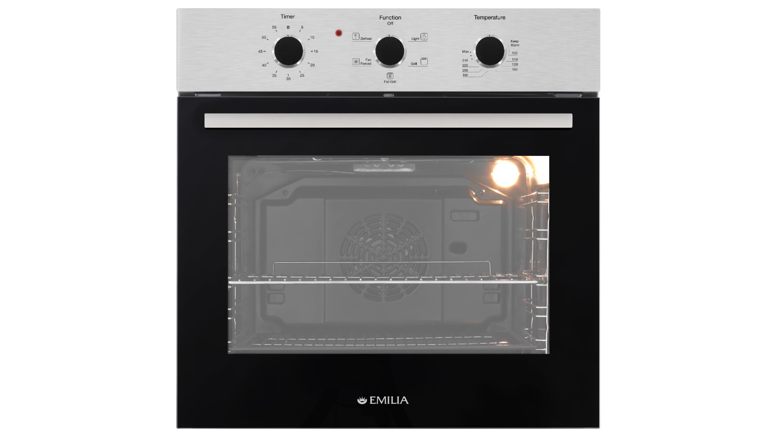 Emilia 600mm 5-Function Stainless Steel Fan Forced oven