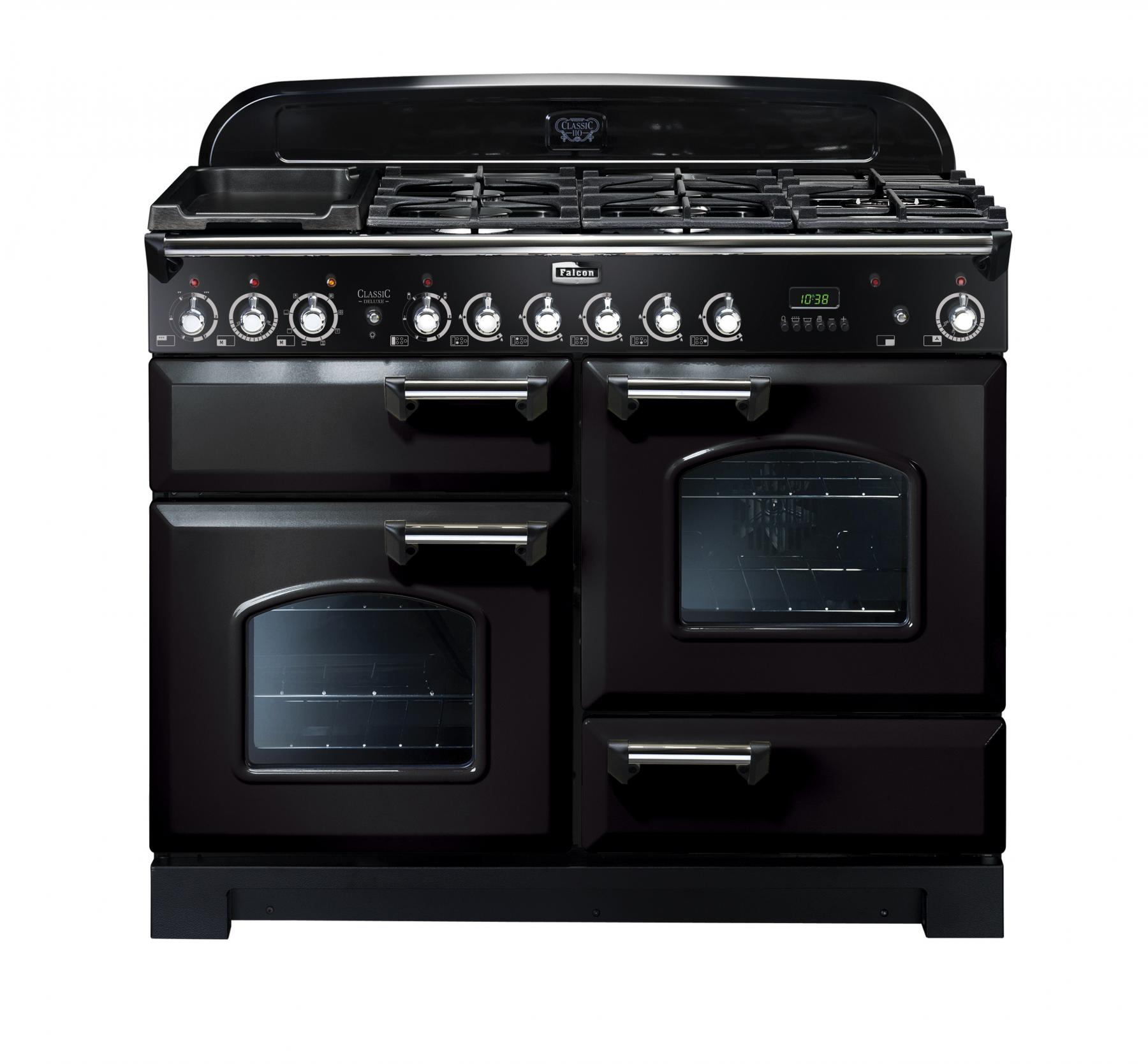 Falcon Classic Deluxe 110cm Dual Fuel Freestanding Cooker Black