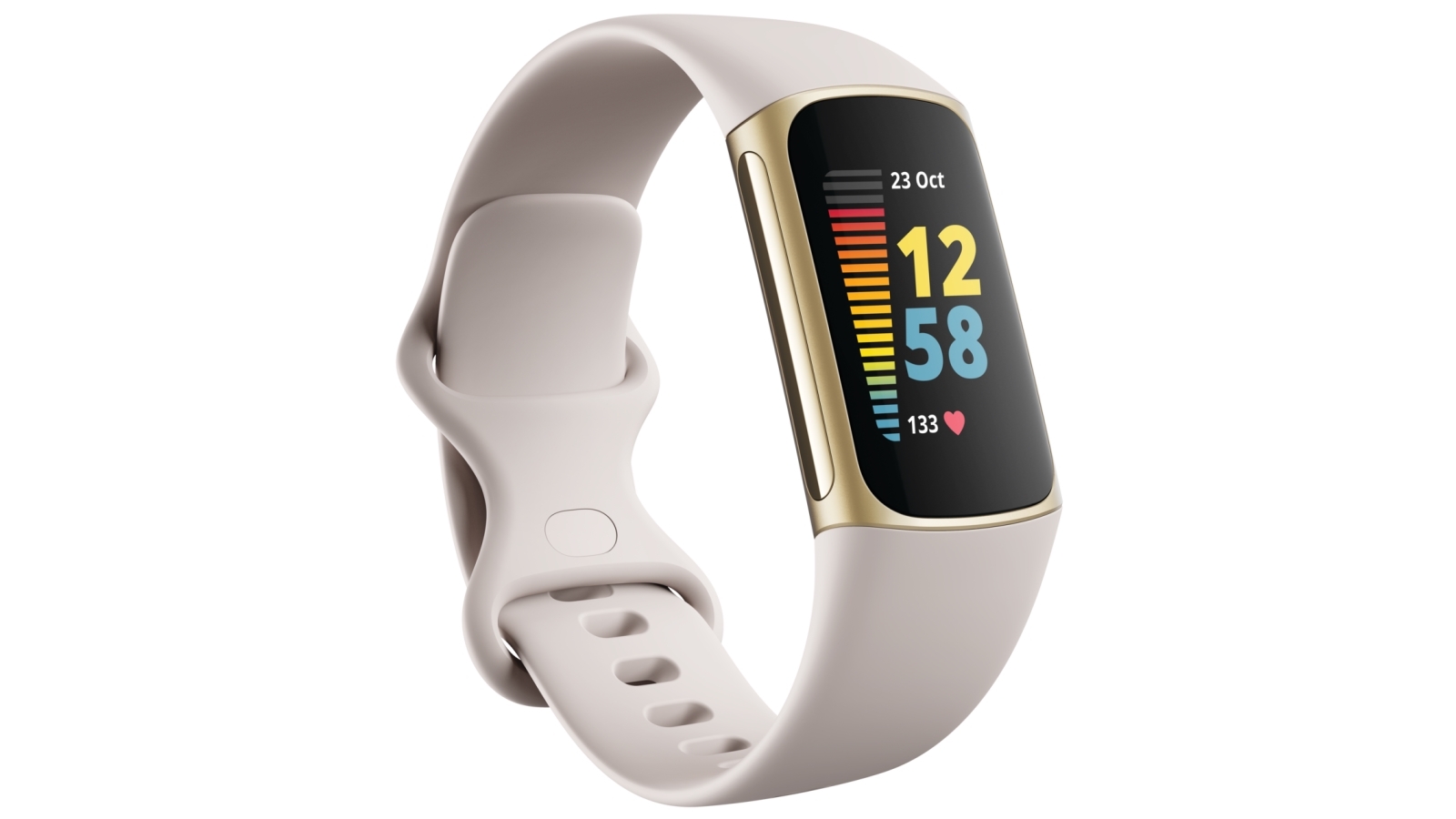 Fitbit Charge 5 Fitness Tracker - Lunar White/Soft Gold