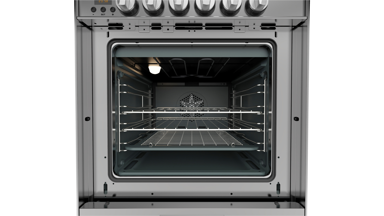 Glem 600mm Stainless Steel Freestanding Dual Fuel Cooker Joyce Mayne