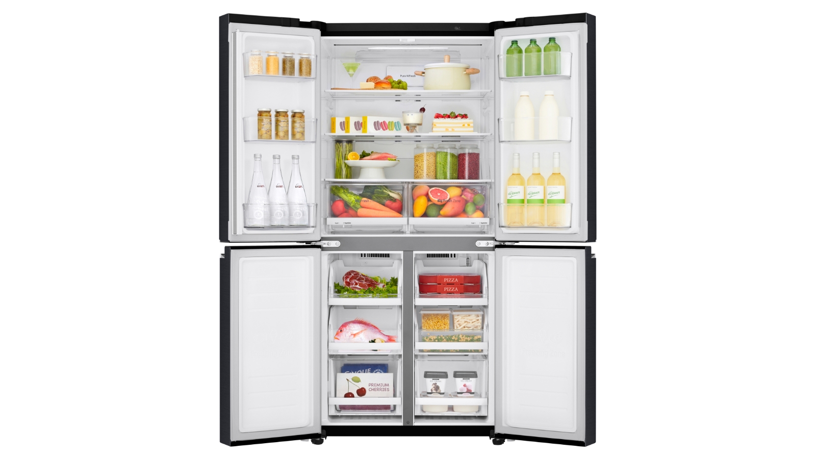 LG 530L Slim French Door Fridge Matte Black Joyce Mayne