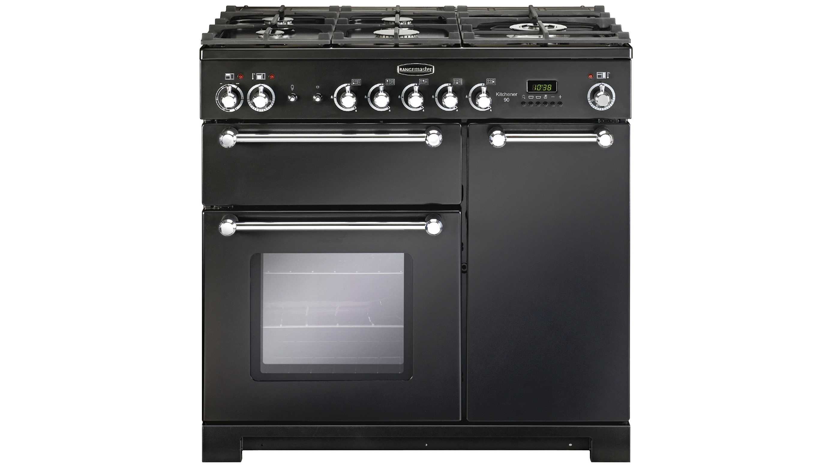 Falcon Kitchener 90cm Dual Fuel Freestanding Cooker Black Chrome