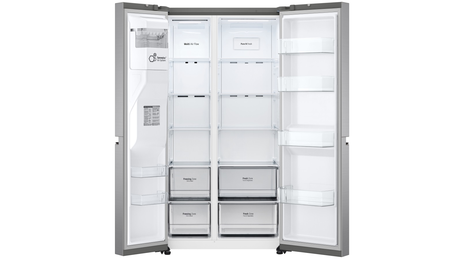 LG 635L Flat Door Side By Side Fridge with Ice & Water Dispenser