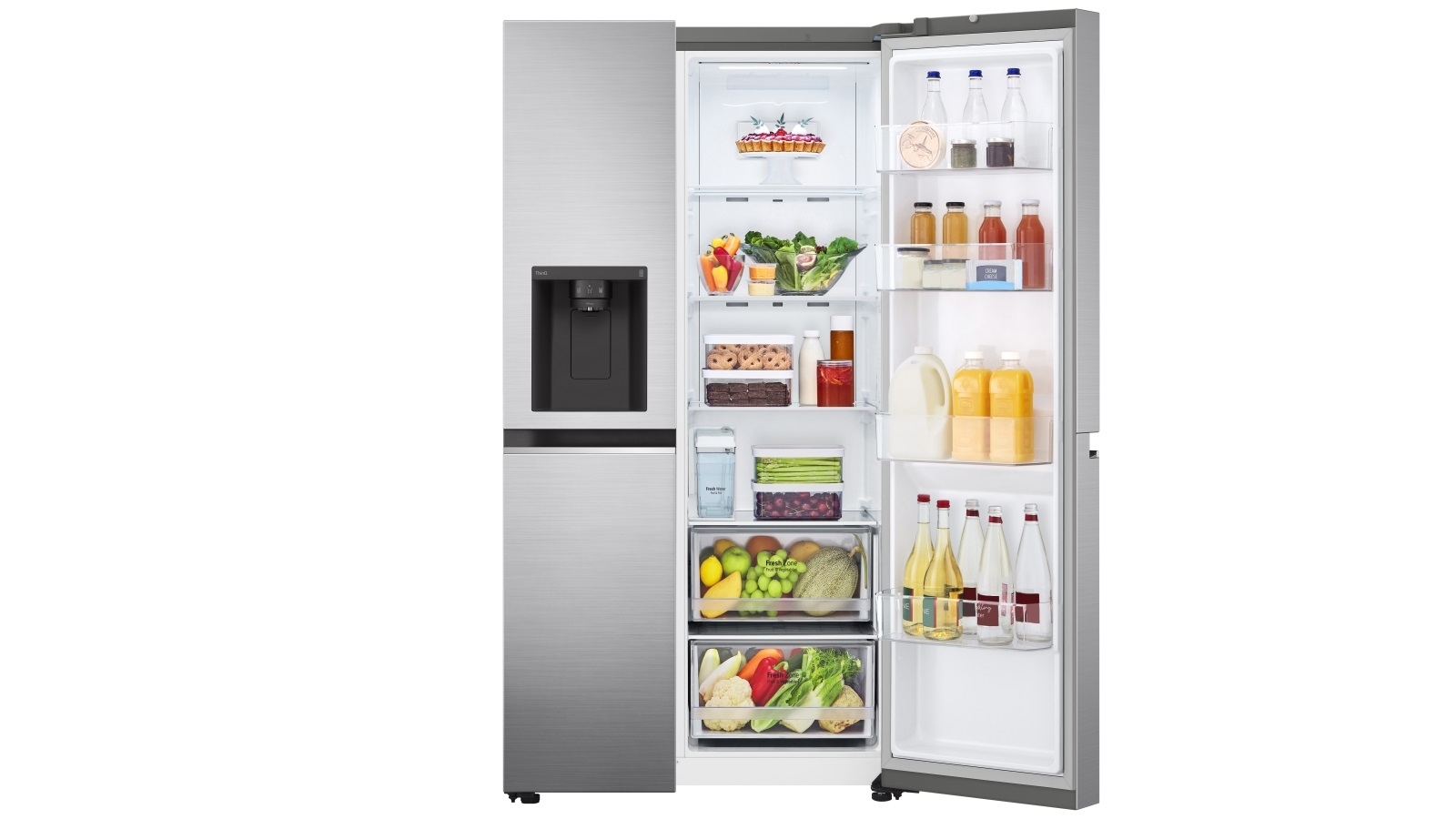 LG 635L Flat Door Side By Side Fridge with Non Plumbed Ice & Water