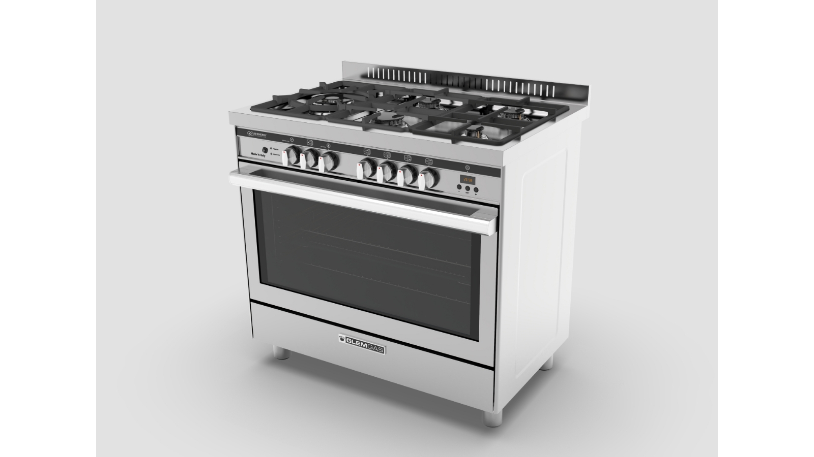 Glem 900mm Stainless Steel Freestanding Bi Energy Cooker with Doppio