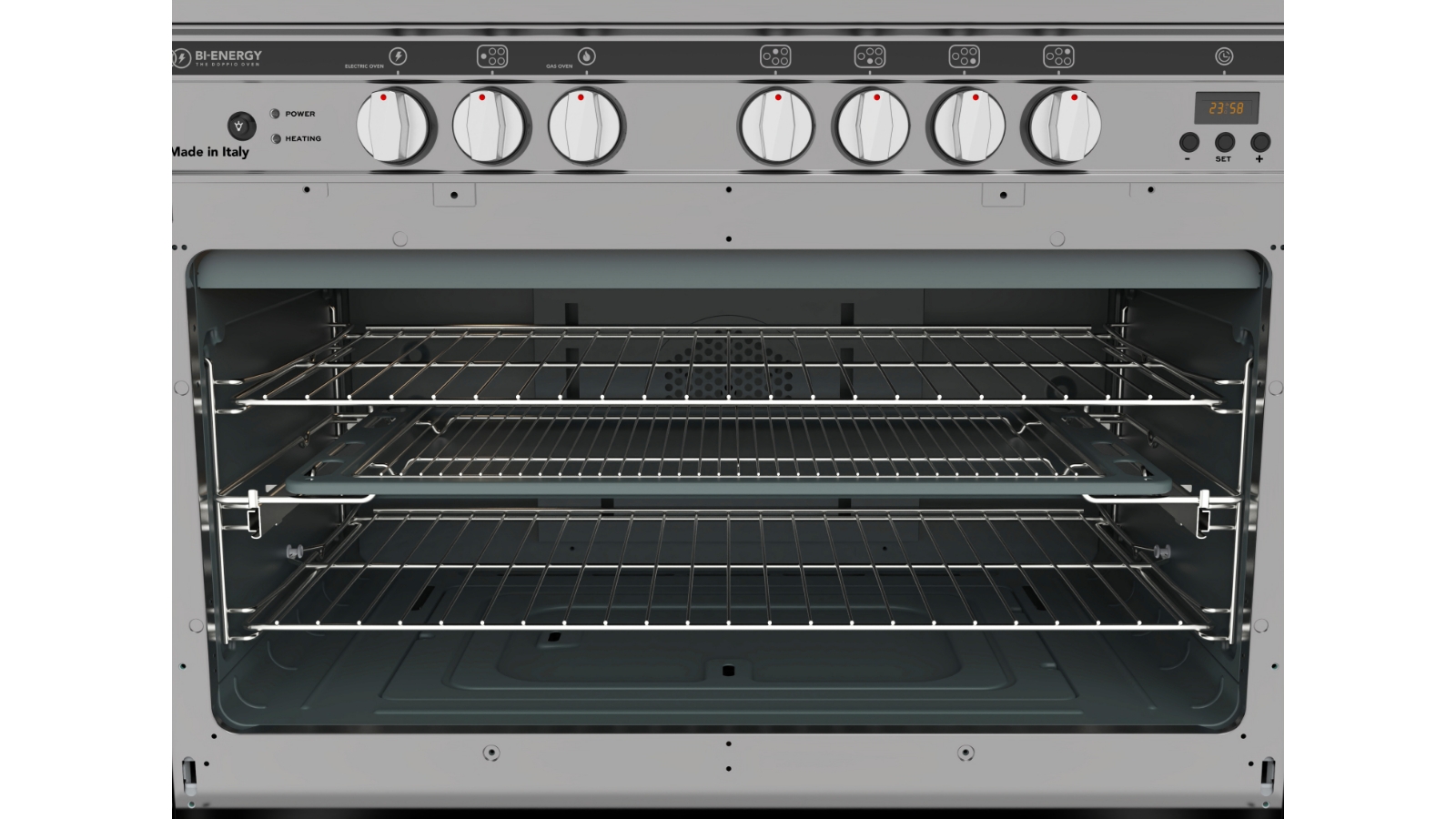 Glem 900mm Stainless Steel Freestanding Bi Energy Cooker with Doppio