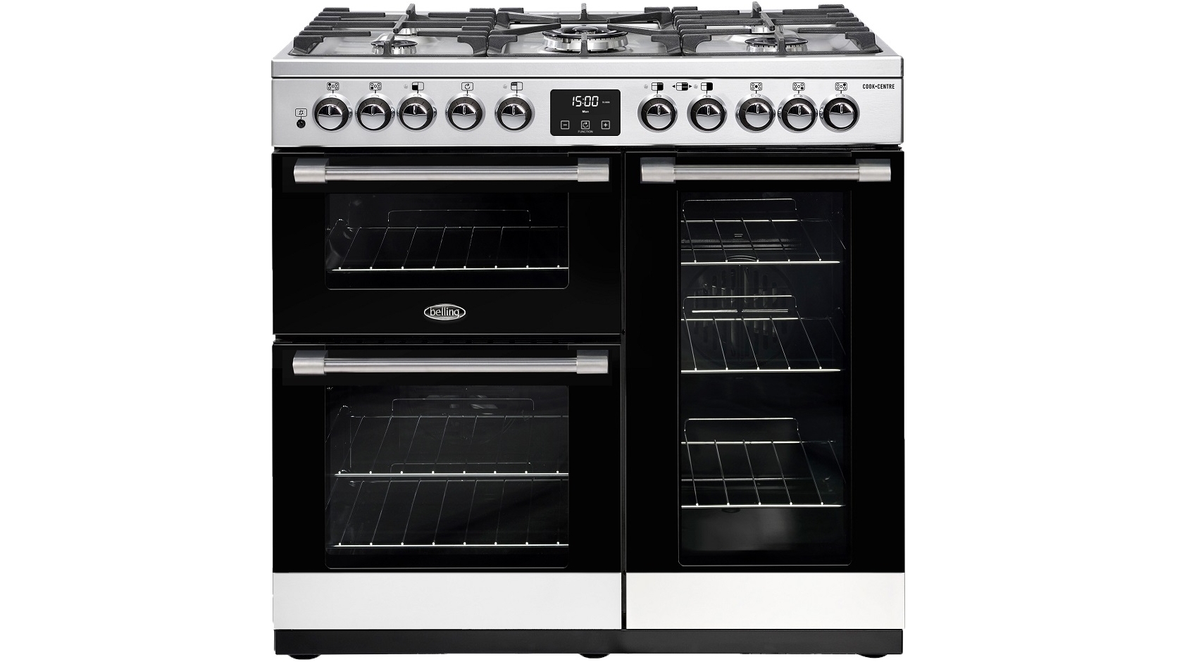 Belling 900mm CookCentre Deluxe Dual Fuel Range Cooker Stainless