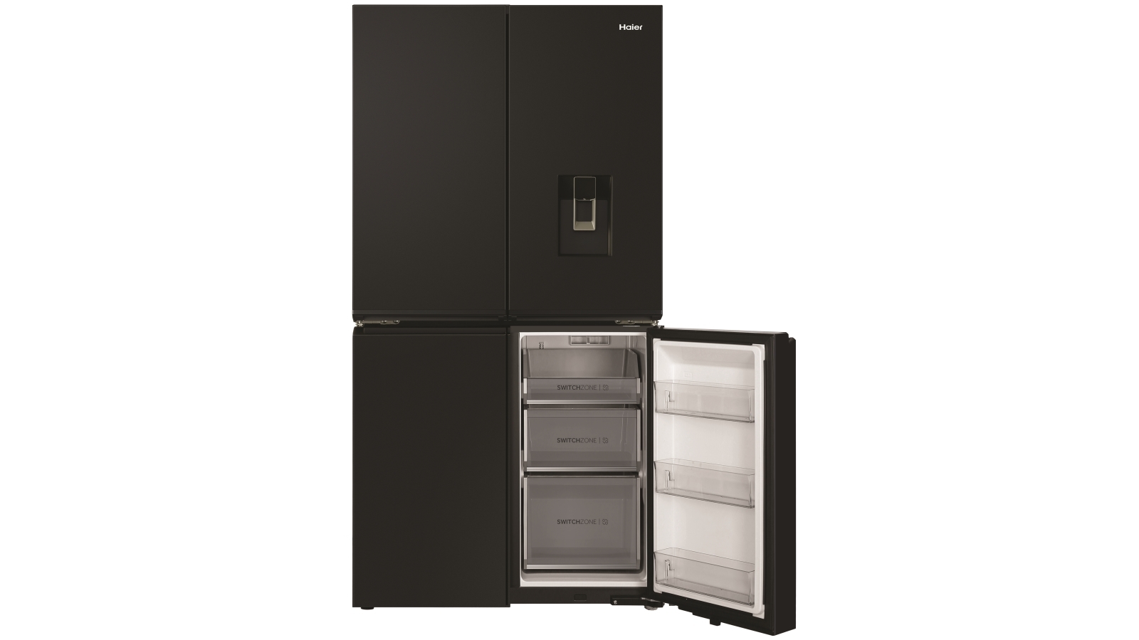 Haier 623L Quad Door Fridge with Ice & Water Dispenser Black Joyce