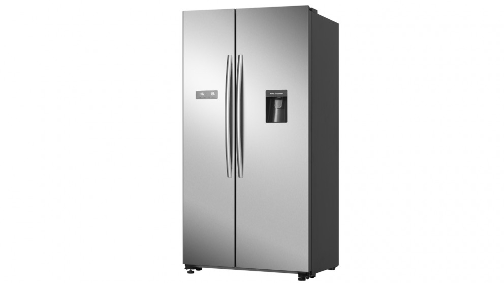 Hisense 578L Side By Side Fridge with Water Dispenser Stainless Steel Joyce Mayne