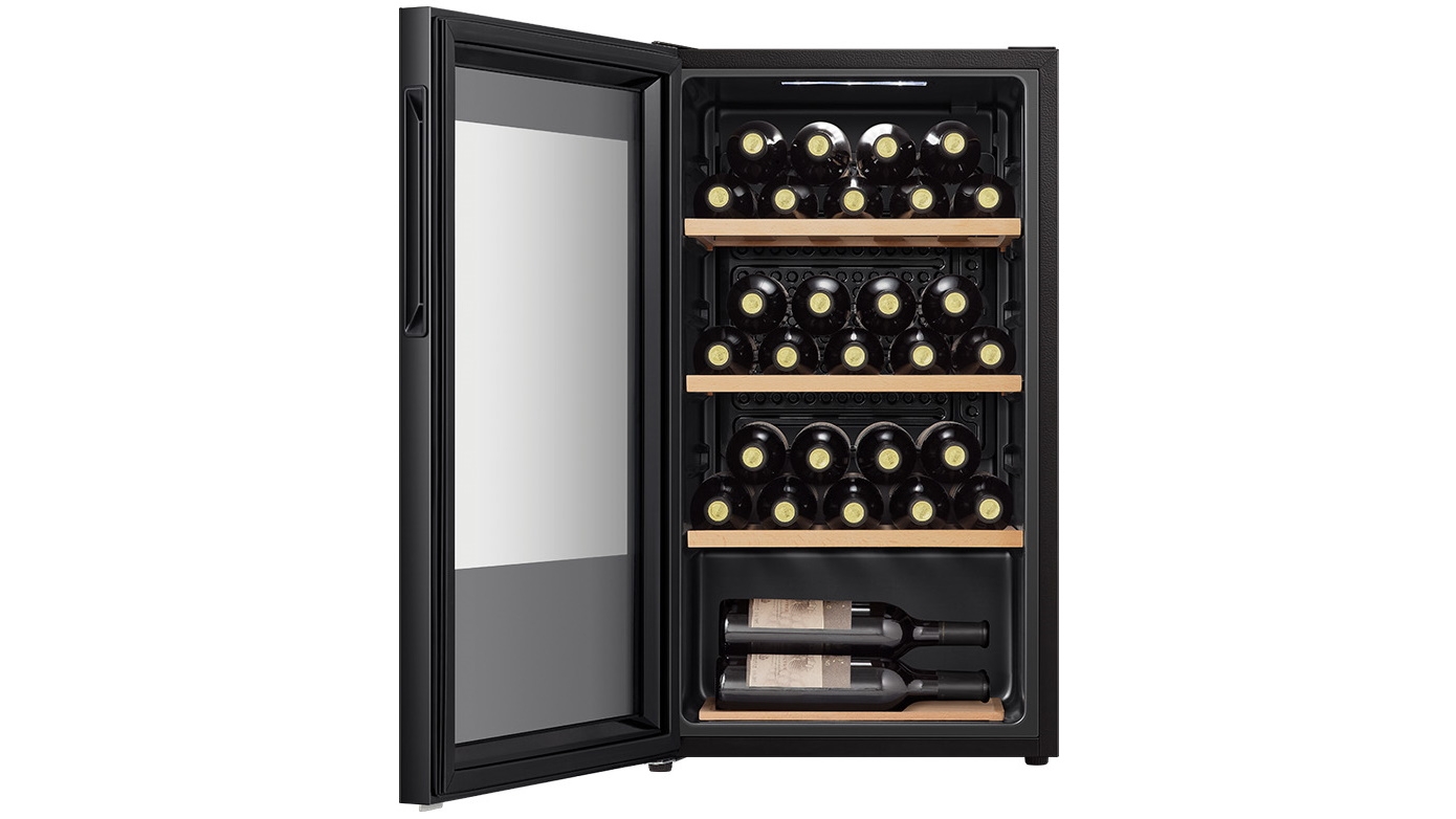Hisense 30Bottle Wine with Reversible Door Black Joyce Mayne