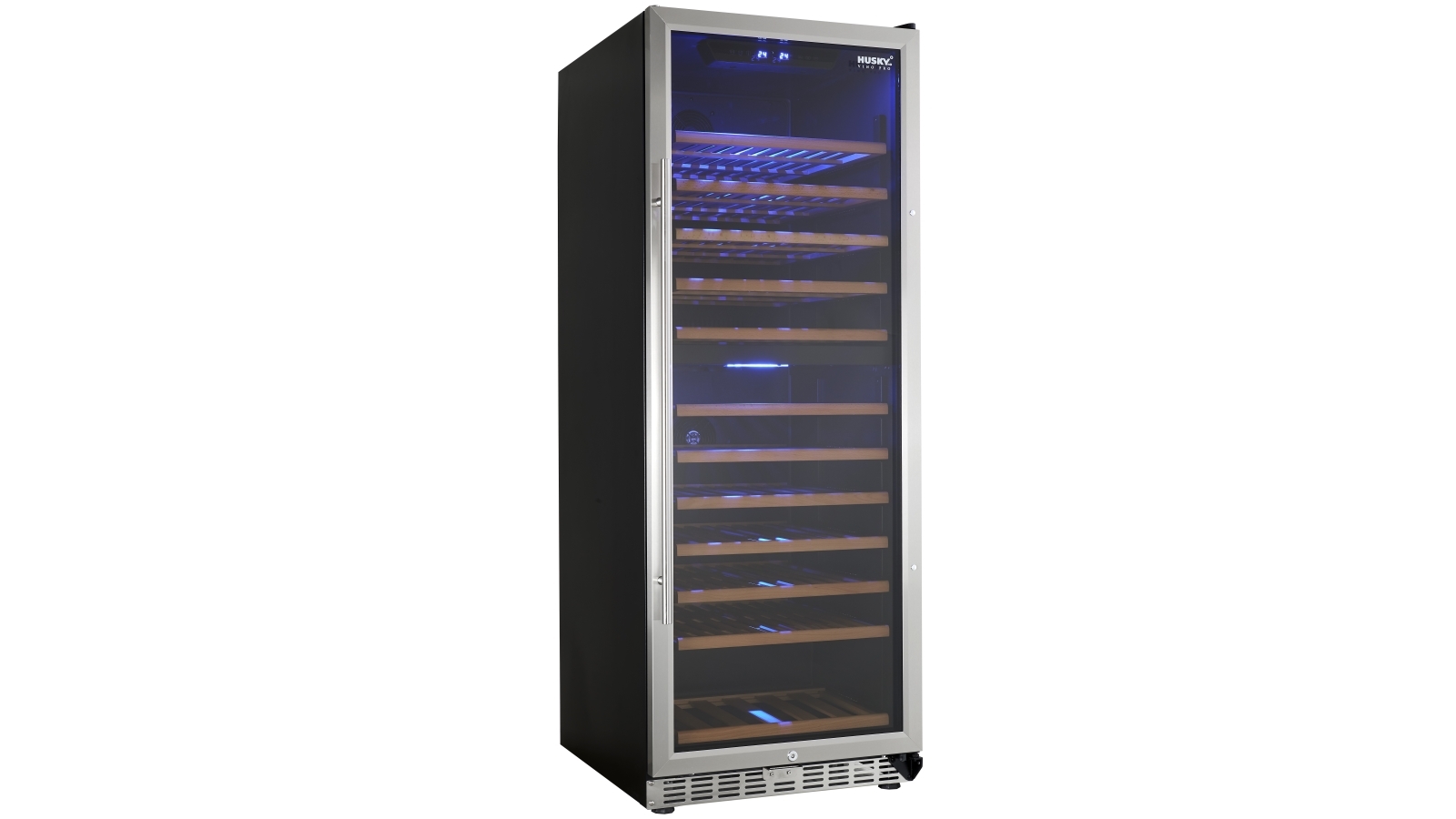 Husky 128 Bottle Dual Zone Wine Fridge Stainless Steel Joyce Mayne