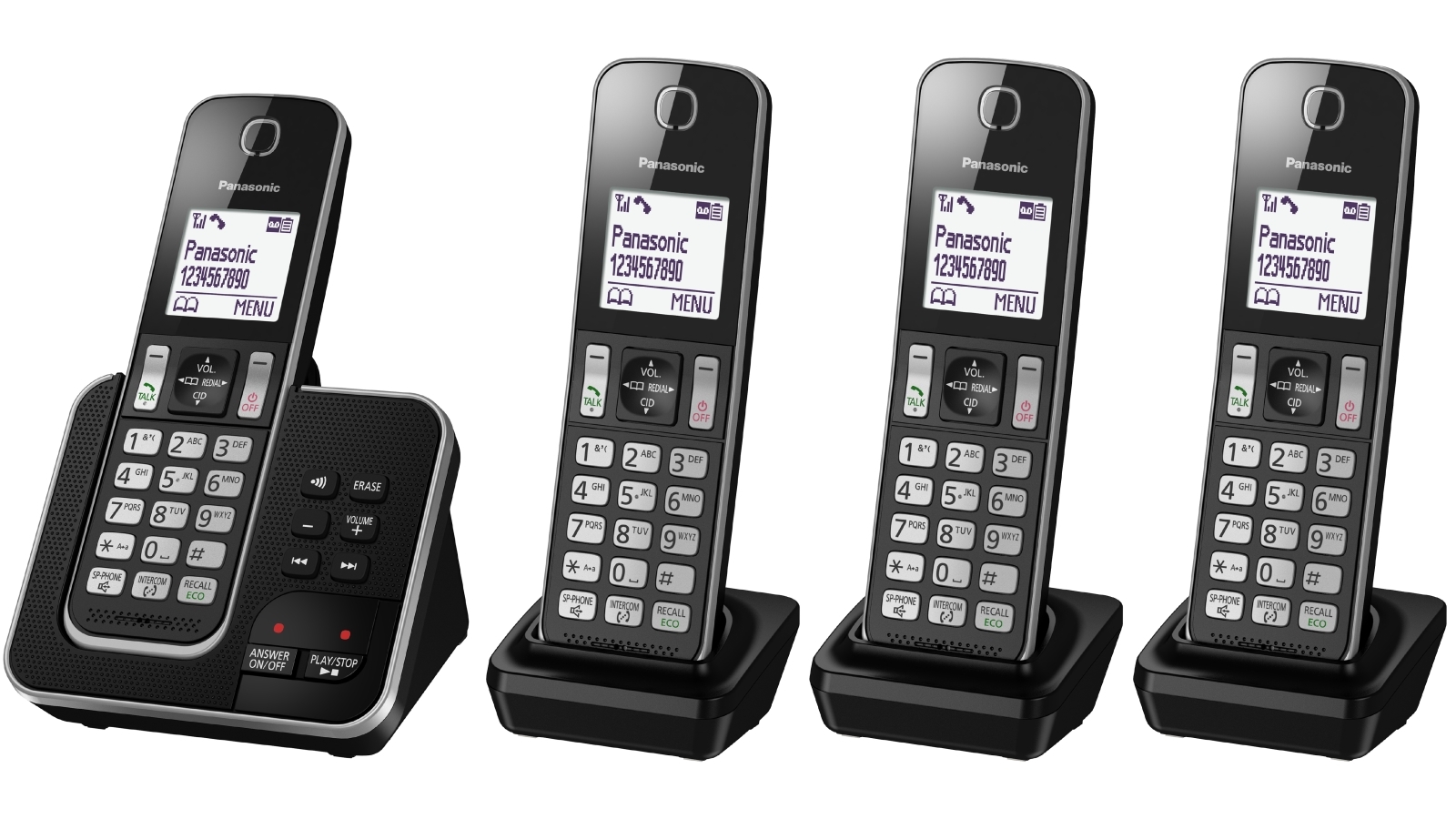 Panasonic 4 Handset Digital Cordless Phone with Answering Machine