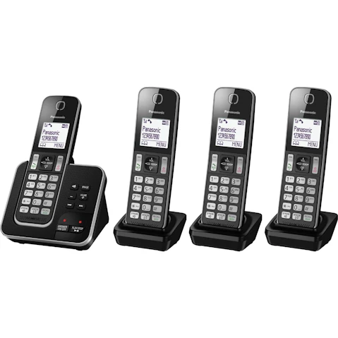 Panasonic 4 Handset Digital Cordless Phone with Answering Machine