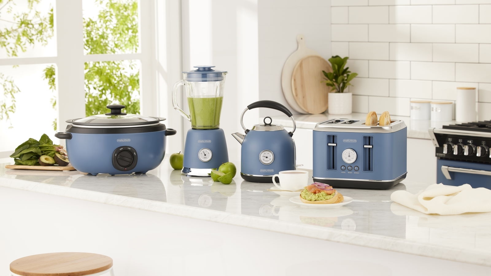 Morphy Richards Boutique Retro Design 4 Slice Toaster Thunder Blue