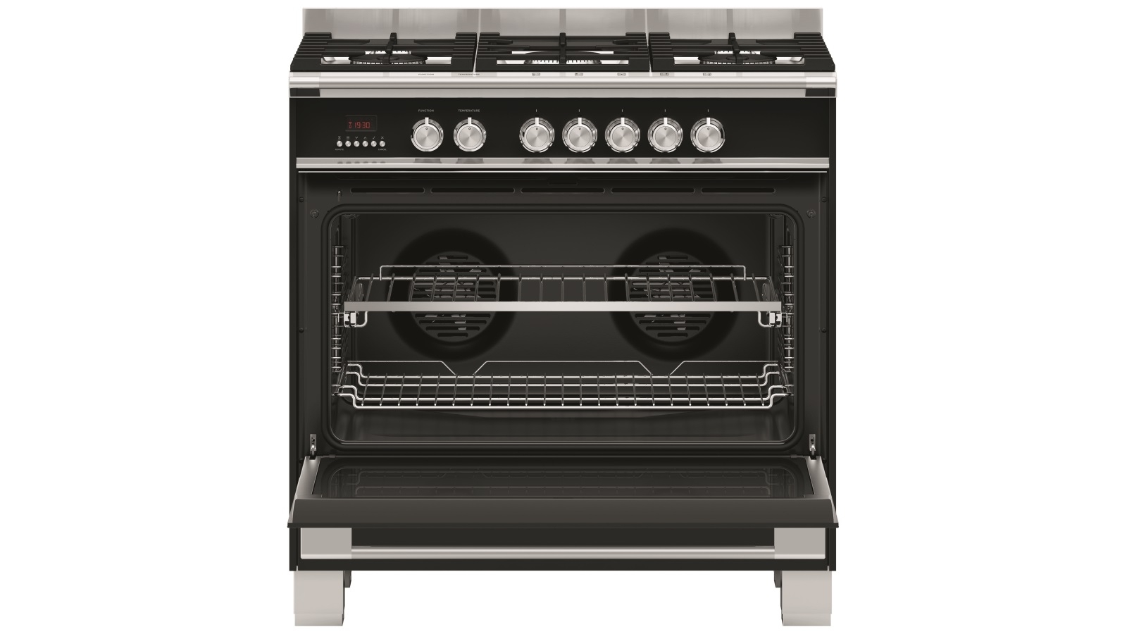 Fisher & Paykel 900mm Freestanding Dual Fuel Cooker with Full Extension