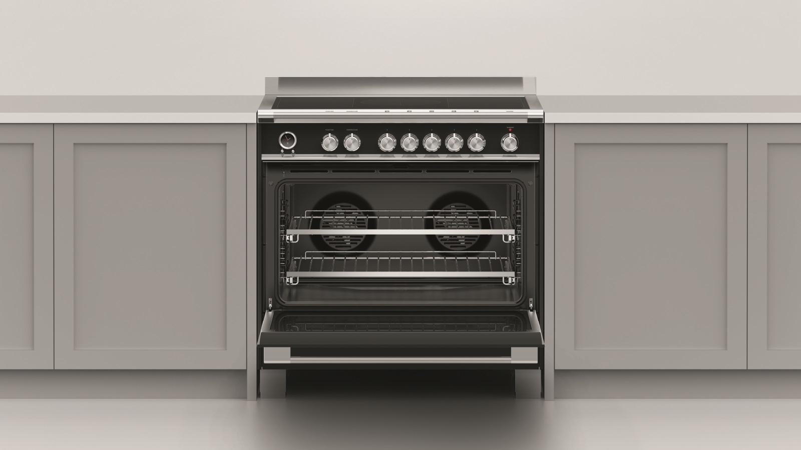 Fisher & Paykel 900mm Pyrolytic Freestanding Induction Cooker Black