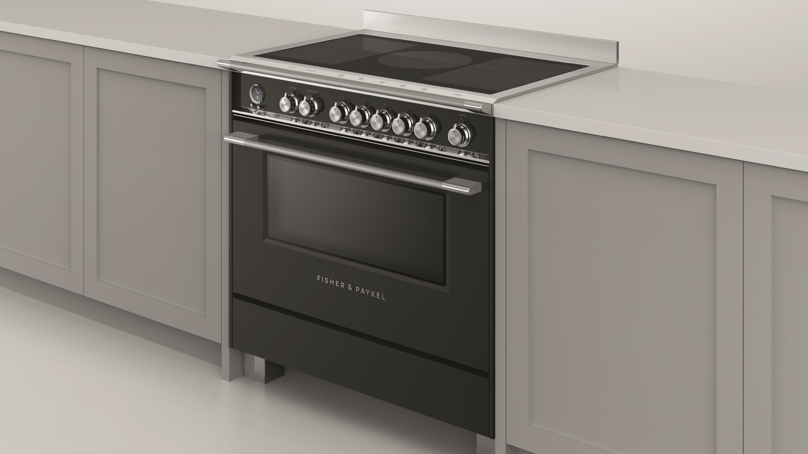 Fisher & Paykel 900mm Pyrolytic Freestanding Induction Cooker Black