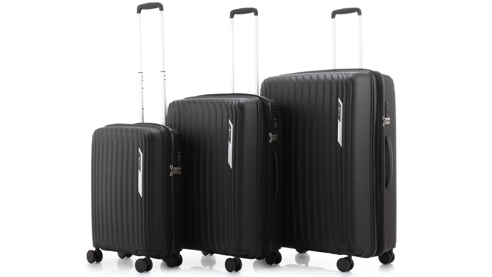 Qantas New York 3-Piece Luggage Set Black Joyce Mayne